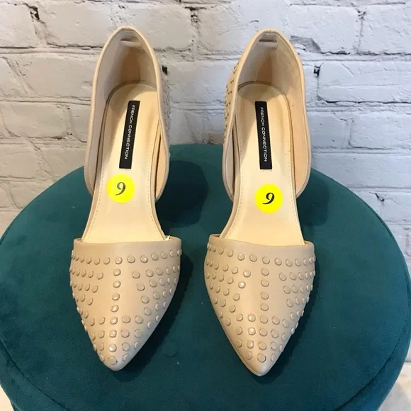 French Connection Forever Studded Heels Cement size 9 - Picture 3 of 6